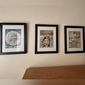 SET of three framed Kelly Rae Roberts prints